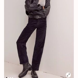 Free People Risk Taker Cord Jeans in Jet Black. Size 25. New With Tags.